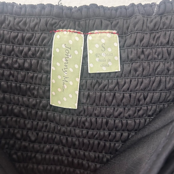 Johnny Martin Black Mini Dress with Pink Floral Design Size Small - Picture 2 of 6